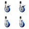 Service Caster 5 Inch 316SS Blue Poly Swivel 1-3/4 Inch Expanding Stem Caster Lock Brake, 2PK SS316TTLEX20S514-PPUB-BLUE-2-S-2-134 - alternate 1